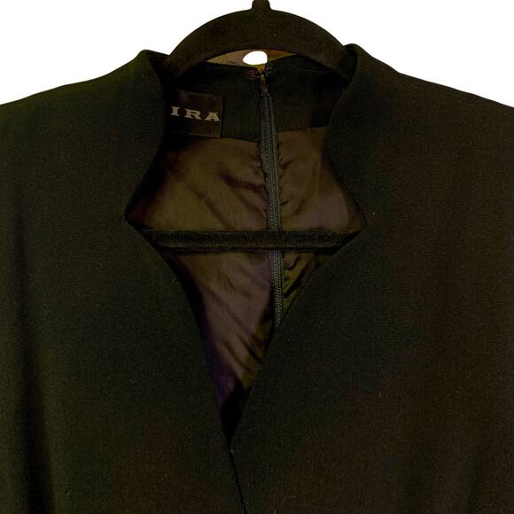 AKIRA Dress 8 Vintage Union Made 100% Silk Scallop V Neckline Midi Hidden Zipper - Picture 3 of 13